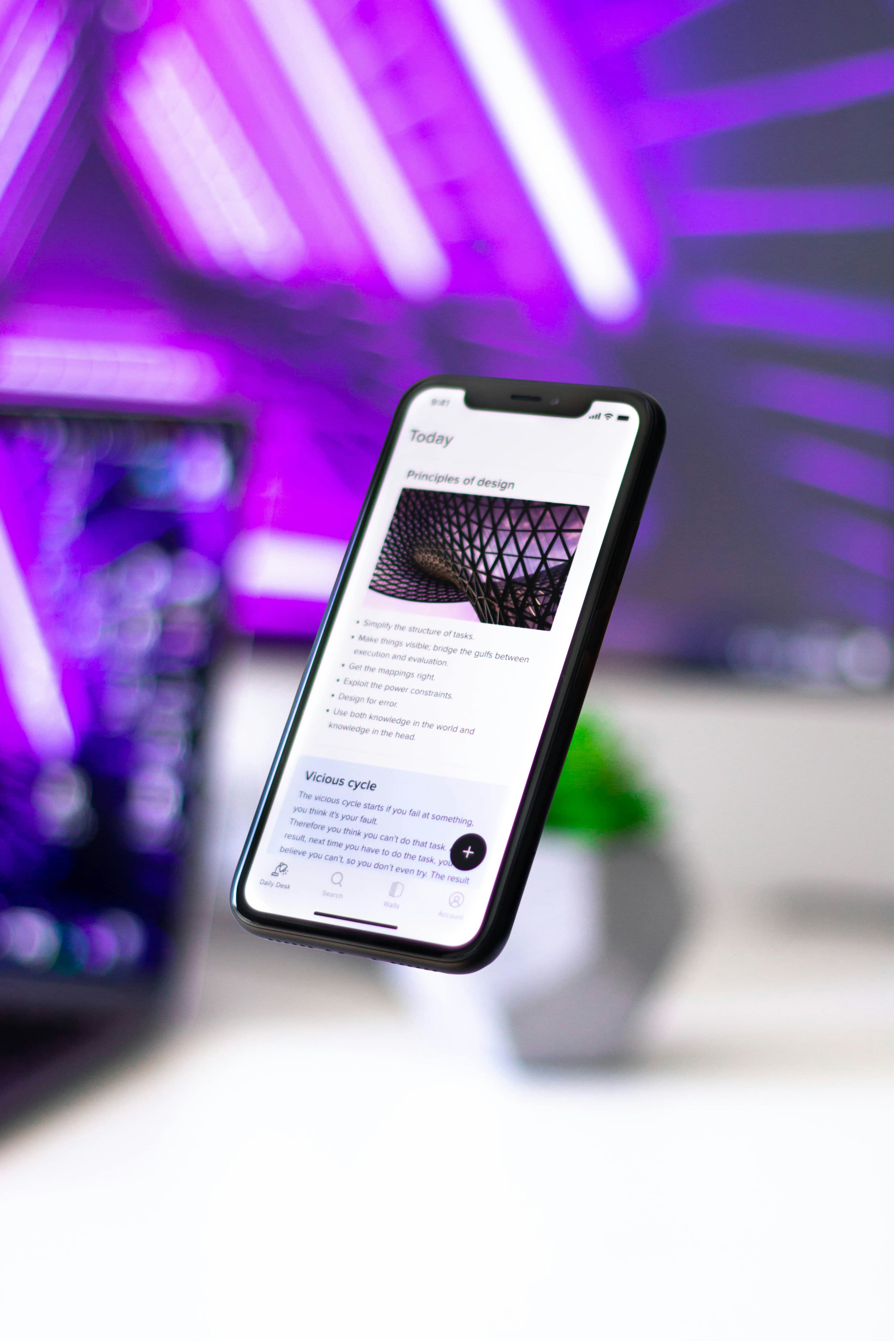 violet floating phone