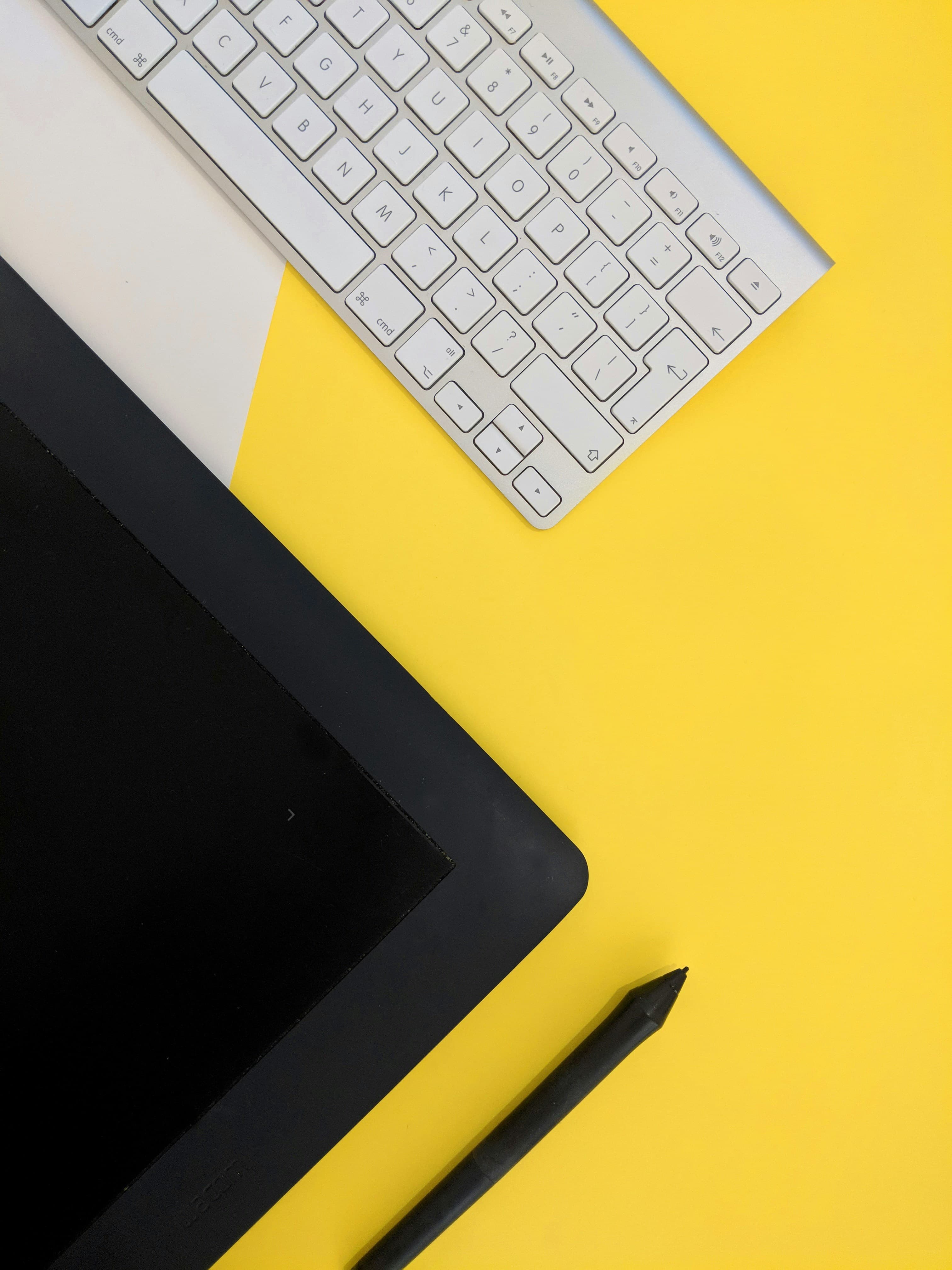 yellow desk tablet