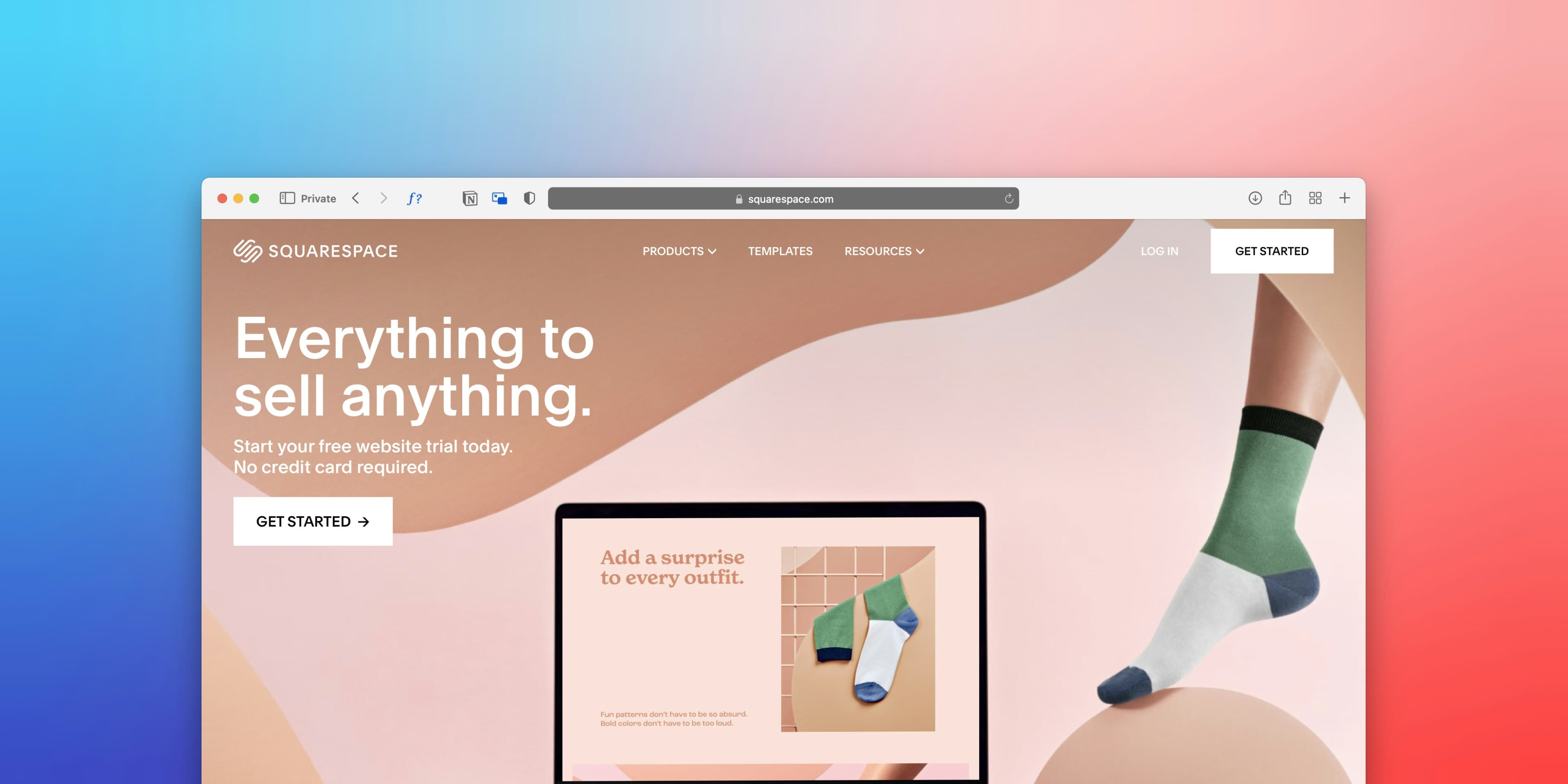 Soft editorial ecommerce homepage in a browser window