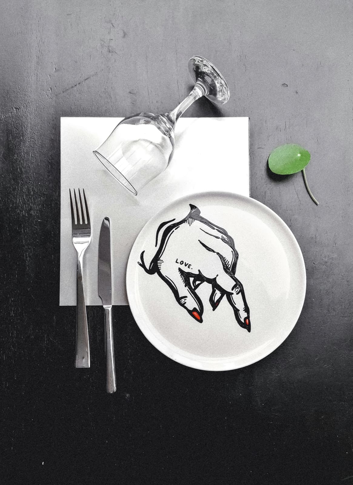 Plate and table still life